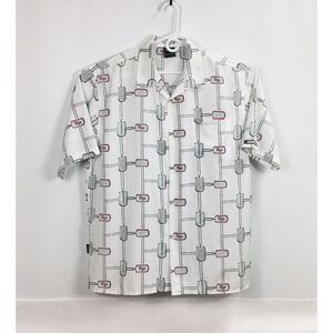 South Pole Shirt Mens Sz XL White All Over Graphic Logo Short sleeves Streetware